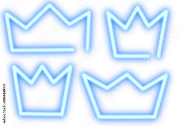 Obraz blue glow crown set illustration 