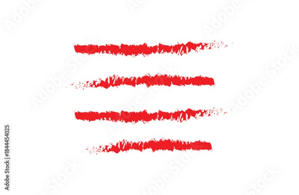 Fototapeta  Red Crayon Brush Strokes Isolated on Transparent Background