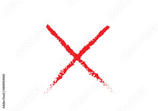Fototapeta Red Cross Shape Icon Isolated on Transparent Background