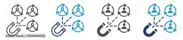 Fototapeta customer retention icon sheet with multiple style