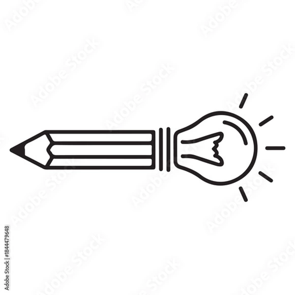 Obraz light bulb vector line art