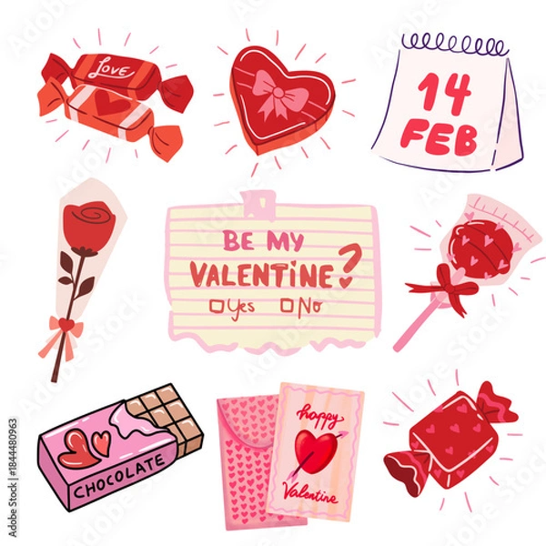 Obraz Hand Drawn Valentines Candy