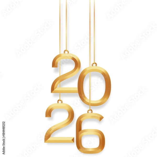 Obraz 2026 Golden 3D Numbers