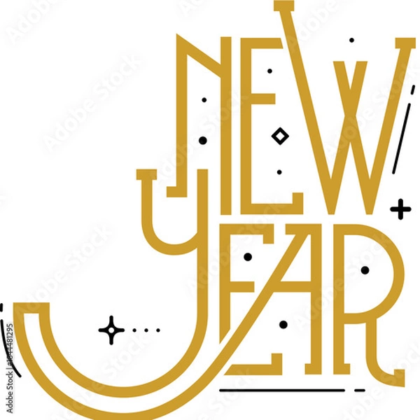Obraz New year lettering typography
