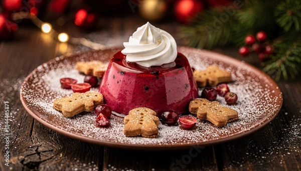 Obraz Christmas cake with Christmas cookies