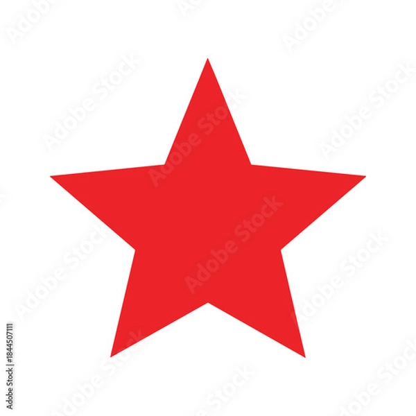 Obraz Bright red five-pointed star on white background
