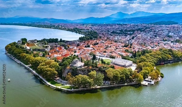 Obraz Aerial view of the city of Ioannina, Epirus, Greece