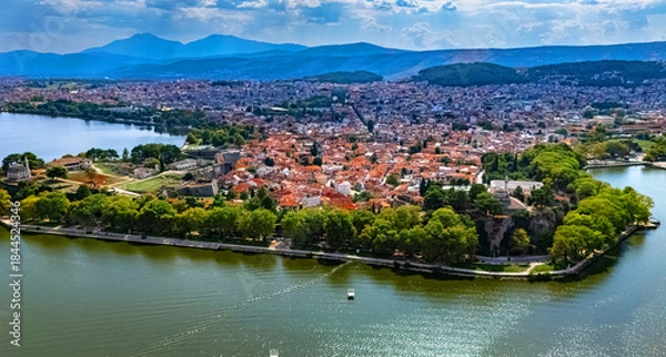 Obraz Aerial view of the city of Ioannina, Epirus, Greece