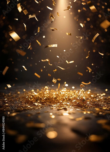 Fototapeta golden confetti