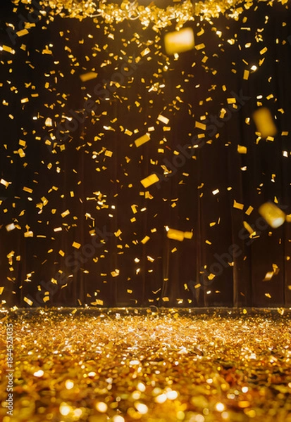 Fototapeta golden confetti