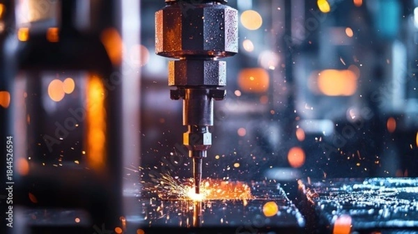 Obraz Metal cutting machine sparks