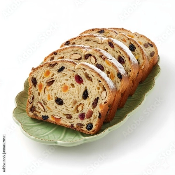 Obraz christmas bread slices white background