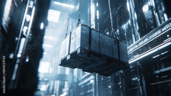 Obraz Industrial cargo box warehouse