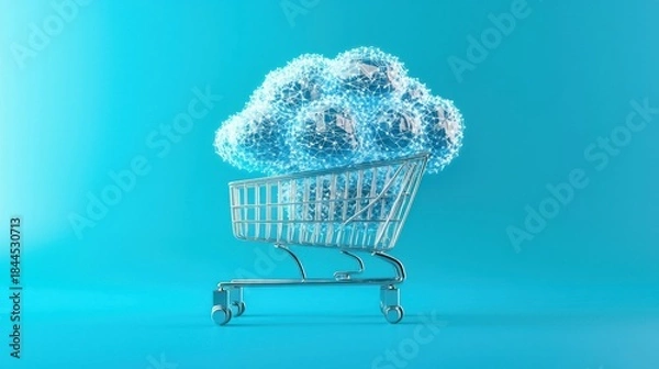 Obraz Cloud shopping cart concept