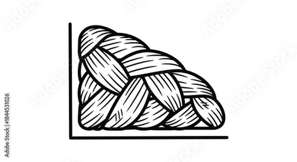 Obraz Braided rope illustration in corner frame