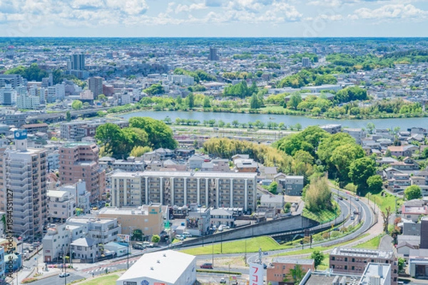 Obraz 茨城　水戸芸術館から望む水戸市街