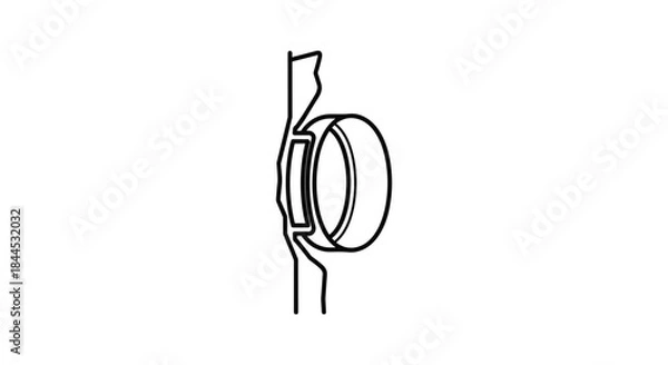 Obraz Simple line drawing of a mechanical component