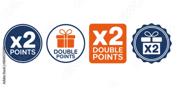 Obraz Collection of Double Points Badges for Rewards Programs