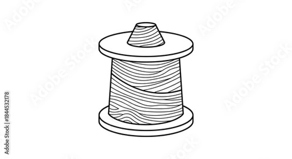 Obraz Spool of thread isolated on white background