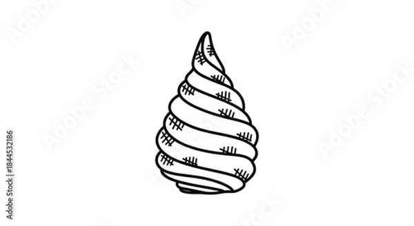 Obraz Simple line drawing of a conch shell