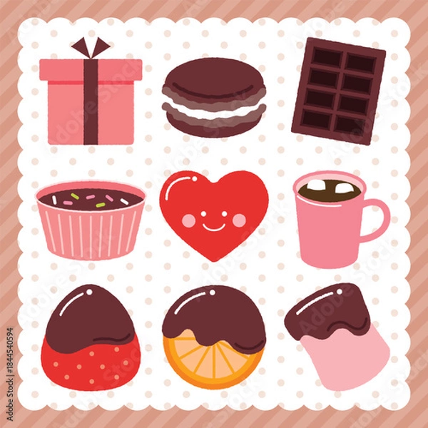 Obraz チョコレートを使ったお菓子のアイコン