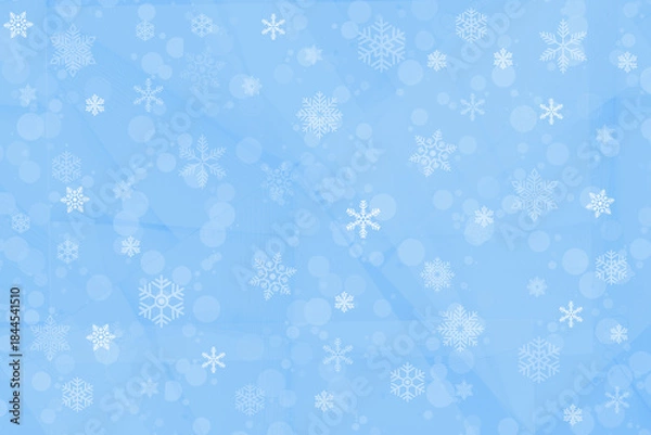 Obraz Different snowflakes on a blue background	