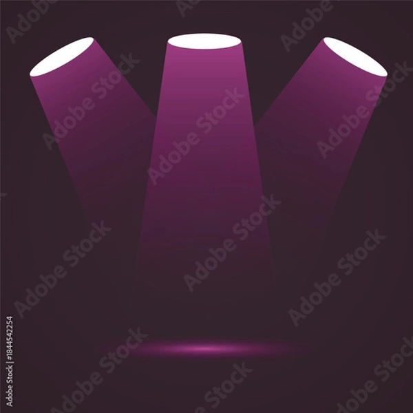 Obraz Professional Stage Spotlight Lighting on Dark Background with Dramatic Light Rays