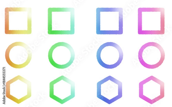 Fototapeta カラフルなグラデーションの枠セット