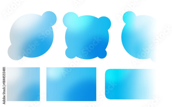 Fototapeta 青空グラデーションのシンプルなフレームセット