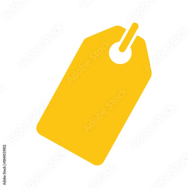 Obraz Yellow price tag on white background