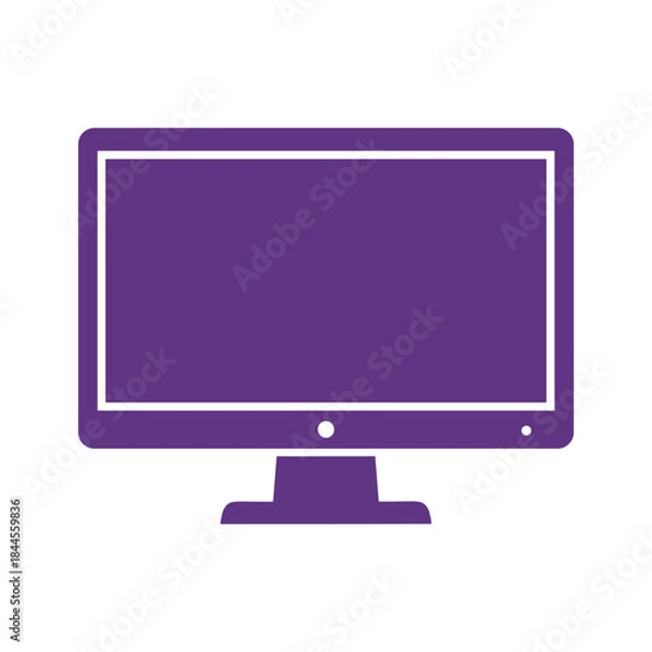 Obraz Computer monitor icon in purple color