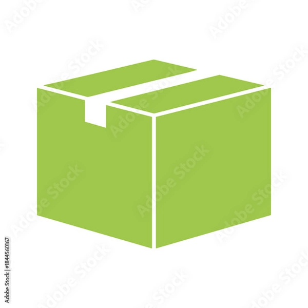 Obraz Green package box with white ribbon