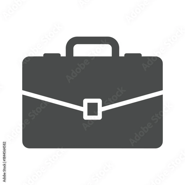 Obraz Simple dark grey briefcase icon