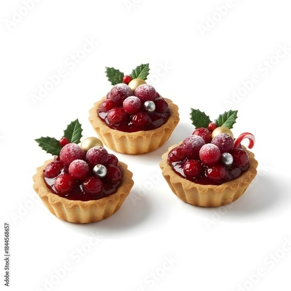 Obraz Mini Tarts with Festive Garnish