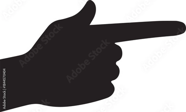 Obraz Hand making a pointing gesture, sharp and directive black and white vector illustration