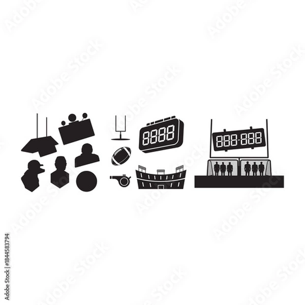 Obraz Midnight Kickoff Countdown Silhouette Pack design.