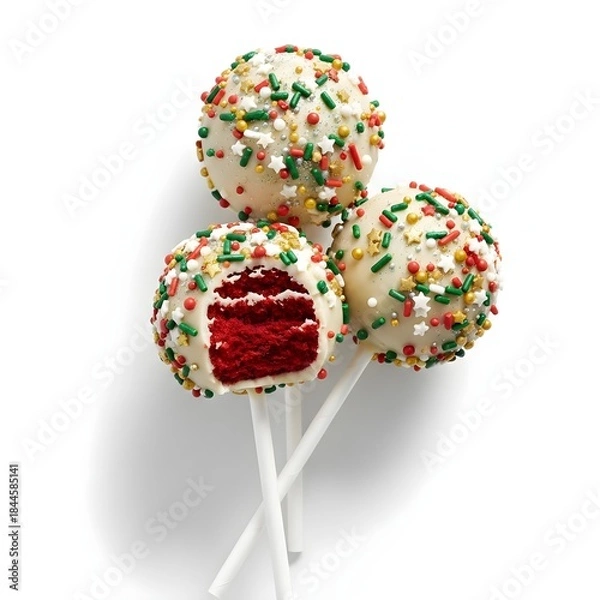 Obraz cake pops on white background