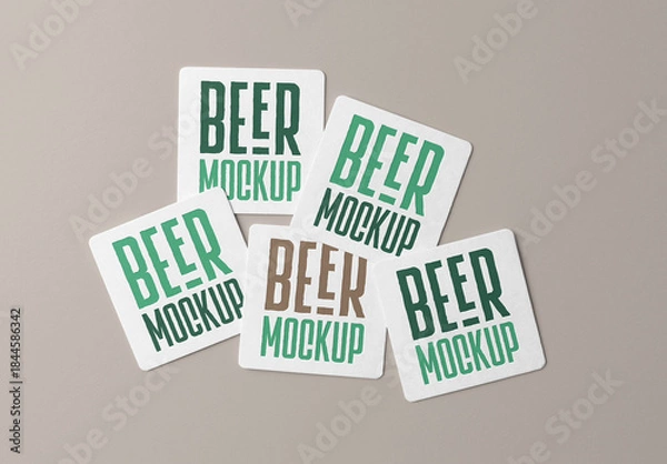 Obraz Five Lying Beer Pad Mockups