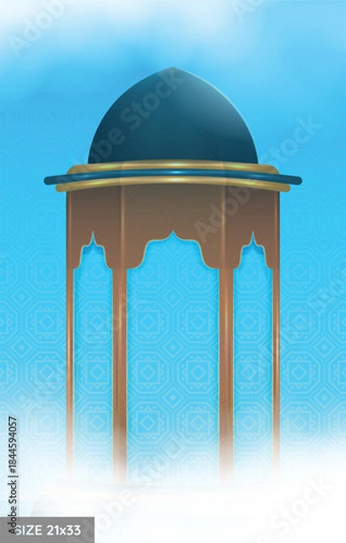 Obraz abstract islamic background illustration with dynamic shapes composition