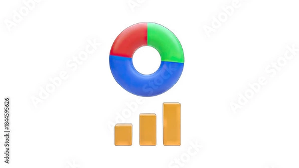 Obraz Colorful Pie Chart and Bar Graph Representing Data Analysis