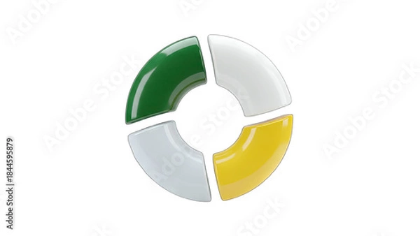 Obraz Colorful Segmented Circle Graphic on White Background