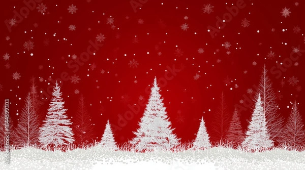 Obraz red christmas background with tree
