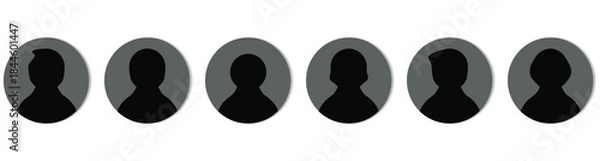 Obraz Profile icon. Avatar icons set. User profile icon set. Avatar or person icon. Person and Profile. Vector flat illustration in grayscale. 