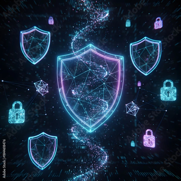 Obraz cybersecurity 3D