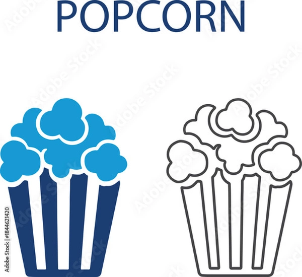 Obraz popcorn icons vector illustration