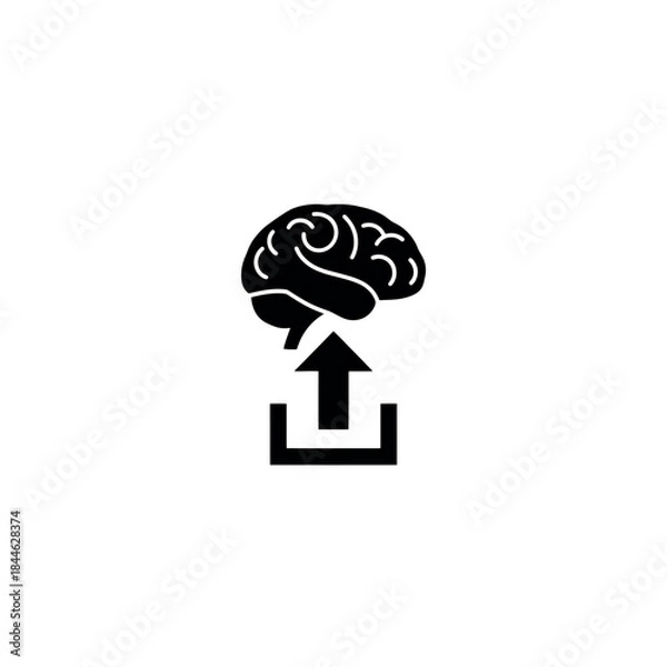 Obraz Knowledge Upload Brain Vector Graphic