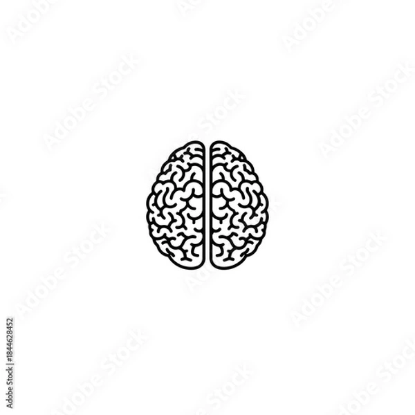 Obraz Simple Brain Line Drawing Vector