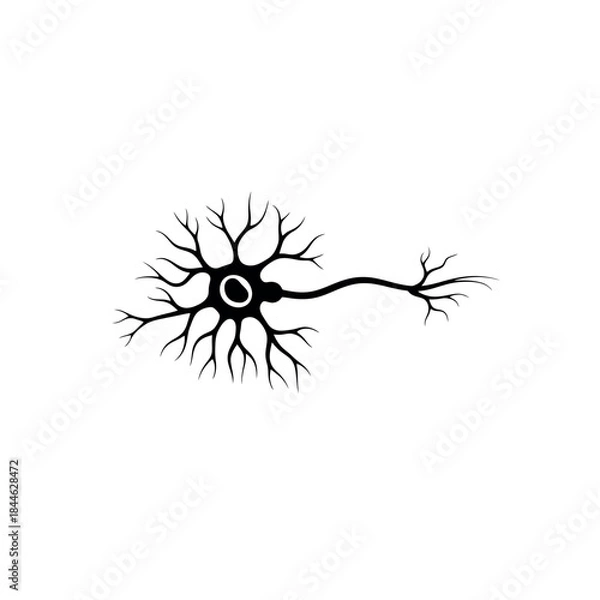 Obraz Neuron Cell Icon Silhouette Vector