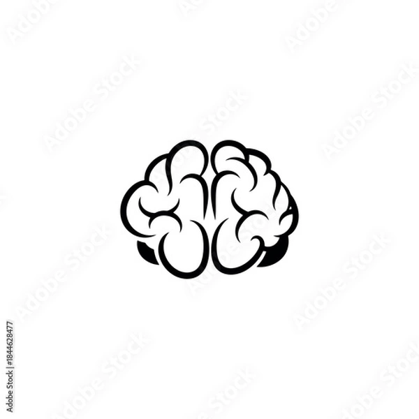 Obraz Stylized Brain Logo Mark Icon Silhouette