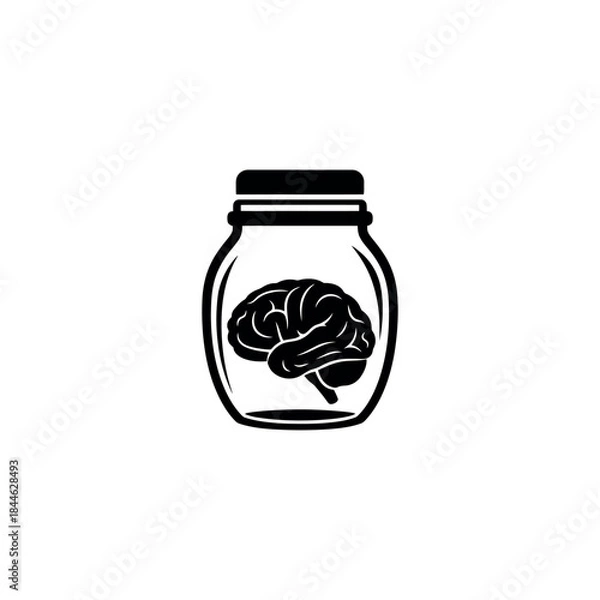 Obraz Brain in a Jar Science Silhouette Icon